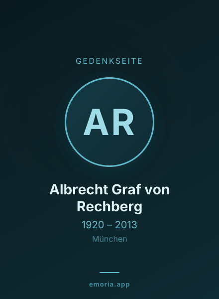 Gedenkportrait von Albrecht Graf von Rechberg