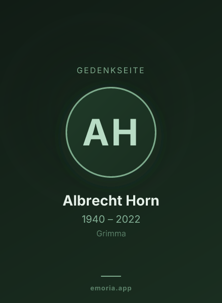 Gedenkportrait von Albrecht Horn