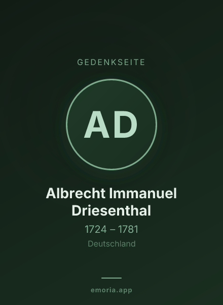 Gedenkportrait von Albrecht Immanuel Driesenthal