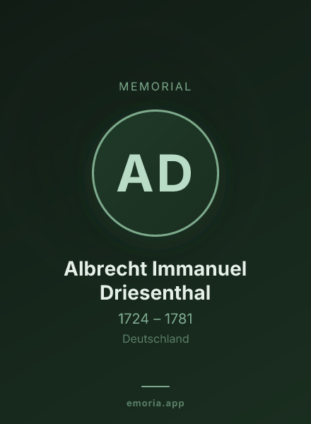 Memorial portrait of Albrecht Immanuel Driesenthal