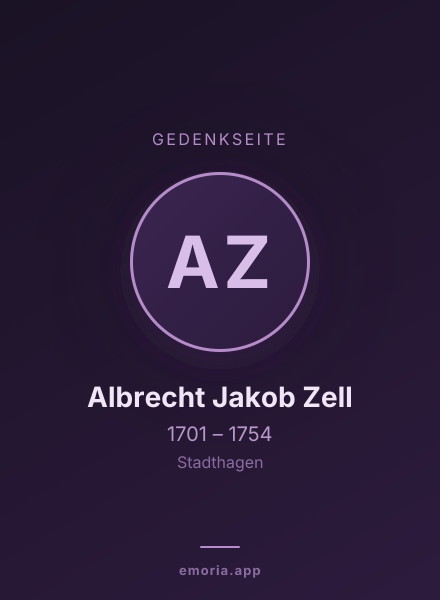 Gedenkportrait von Albrecht Jakob Zell