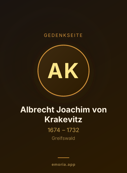 Gedenkportrait von Albrecht Joachim von Krakevitz