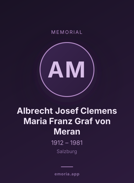 Memorial portrait of Albrecht Josef Clemens Maria Franz Graf von Meran