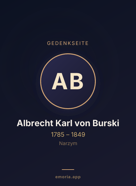 Gedenkportrait von Albrecht Karl von Burski