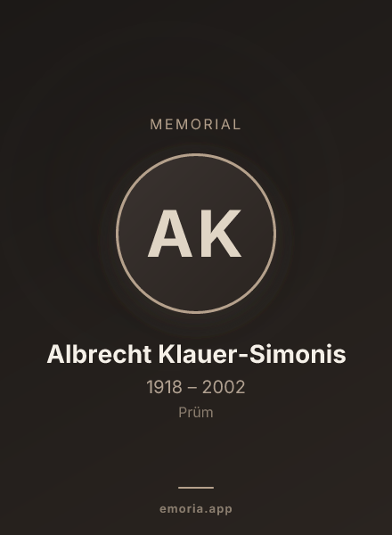 Memorial portrait of Albrecht Klauer-Simonis