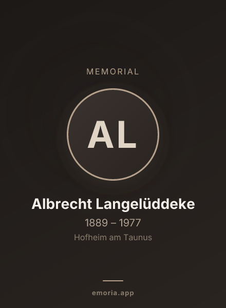 Memorial portrait of Albrecht Langelüddeke