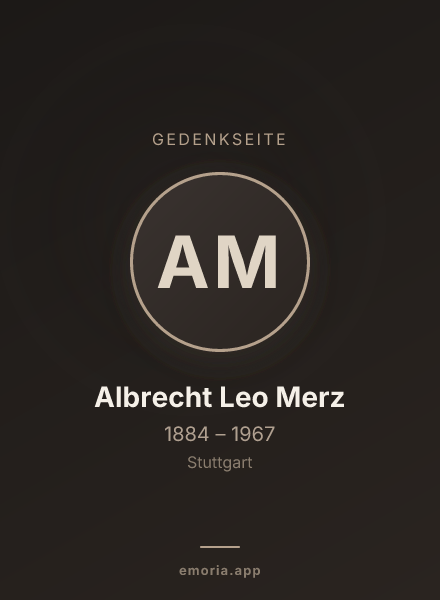 Gedenkportrait von Albrecht Leo Merz