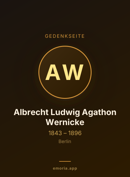 Gedenkportrait von Albrecht Ludwig Agathon Wernicke