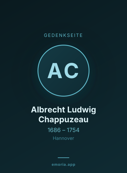 Gedenkportrait von Albrecht Ludwig Chappuzeau