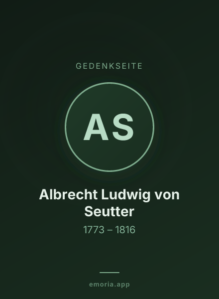 Gedenkportrait von Albrecht Ludwig von Seutter