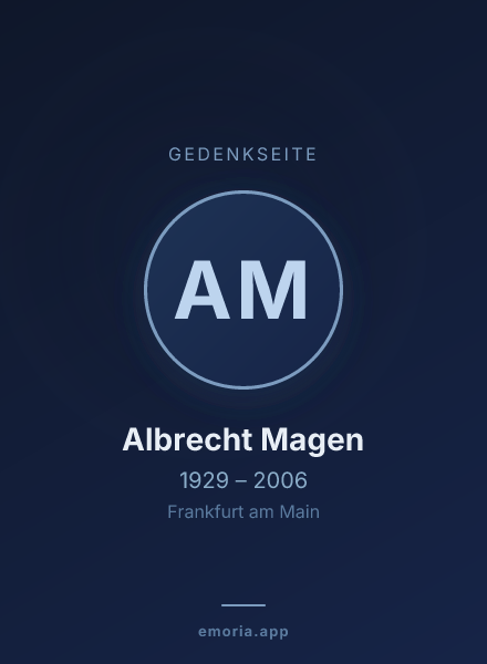 Gedenkportrait von Albrecht Magen