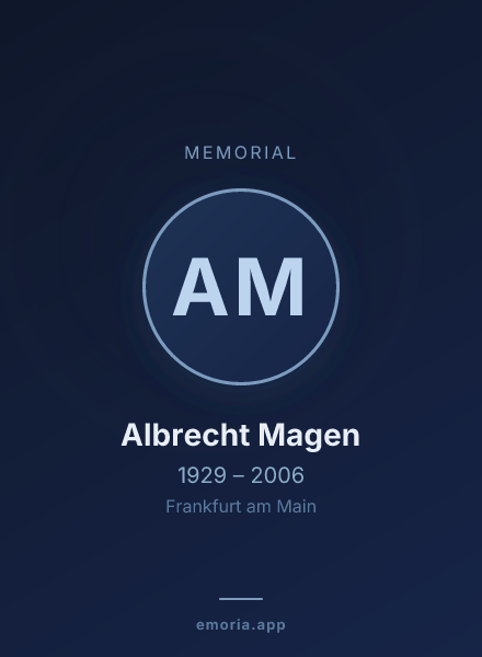 Memorial portrait of Albrecht Magen