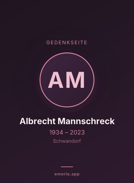 Gedenkportrait von Albrecht Mannschreck