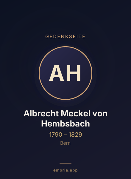 Gedenkportrait von Albrecht Meckel von Hembsbach