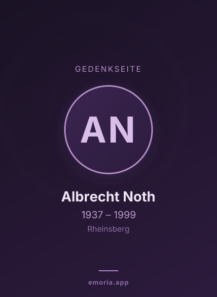 Gedenkportrait von Albrecht Noth