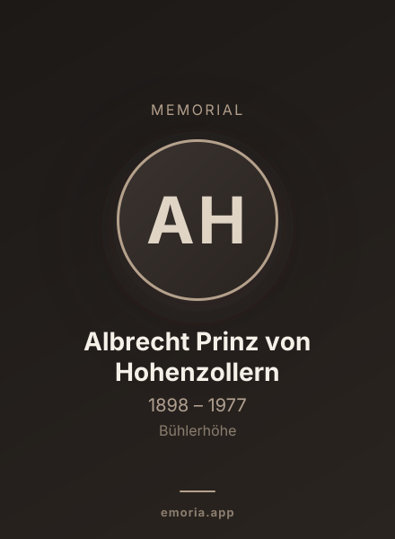 Memorial portrait of Albrecht Prinz von Hohenzollern