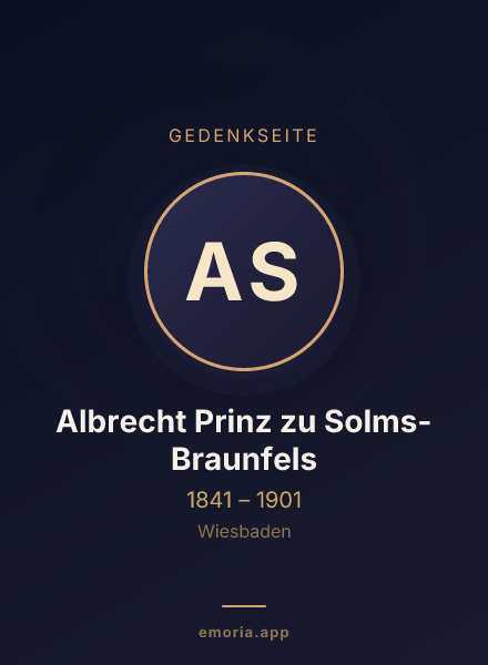 Gedenkportrait von Albrecht Prinz zu Solms-Braunfels