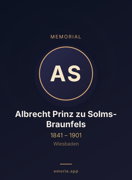 Memorial portrait of Albrecht Prinz zu Solms-Braunfels