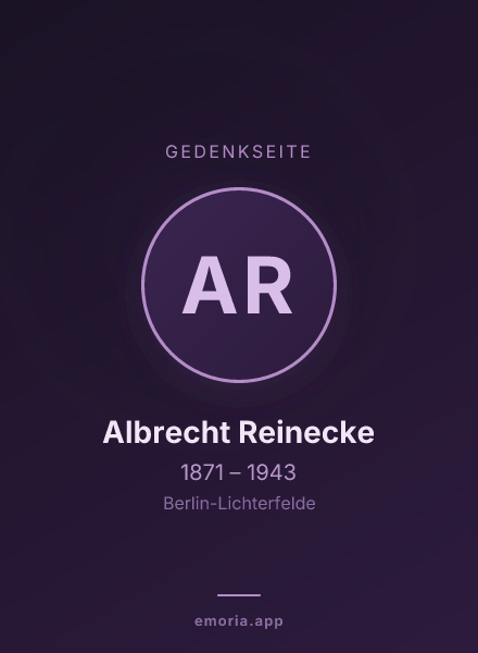 Gedenkportrait von Albrecht Reinecke
