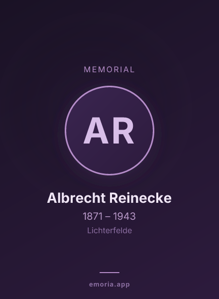 Memorial portrait of Albrecht Reinecke