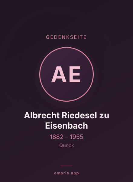 Gedenkportrait von Albrecht Riedesel zu Eisenbach