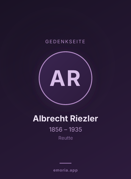 Gedenkportrait von Albrecht Riezler