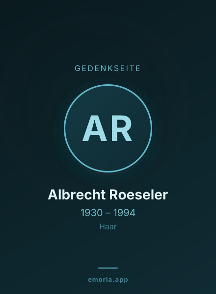 Gedenkportrait von Albrecht Roeseler