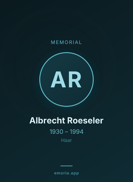 Memorial portrait of Albrecht Roeseler