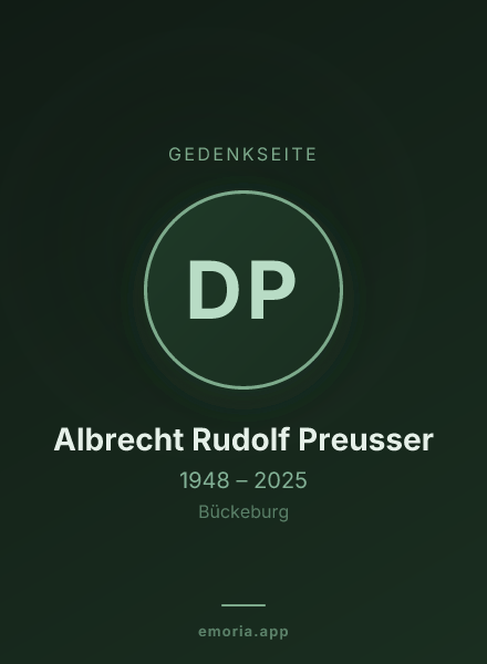 Gedenkportrait von Dr. Albrecht Rudolf Preusser
