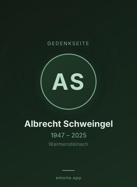 Gedenkportrait von Albrecht Schweingel