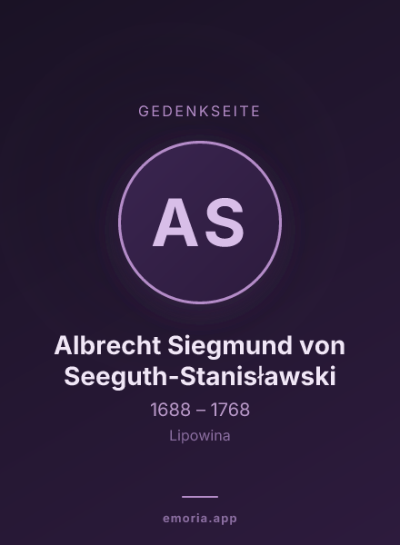 Gedenkportrait von Albrecht Siegmund von Seeguth-Stanisławski