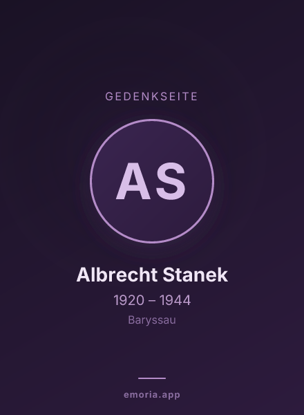 Gedenkportrait von Albrecht Stanek