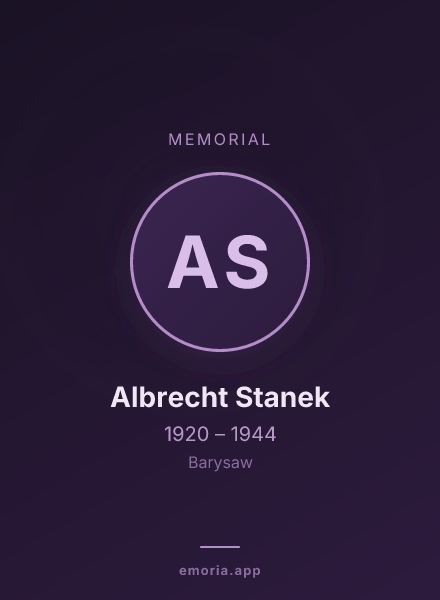 Memorial portrait of Albrecht Stanek