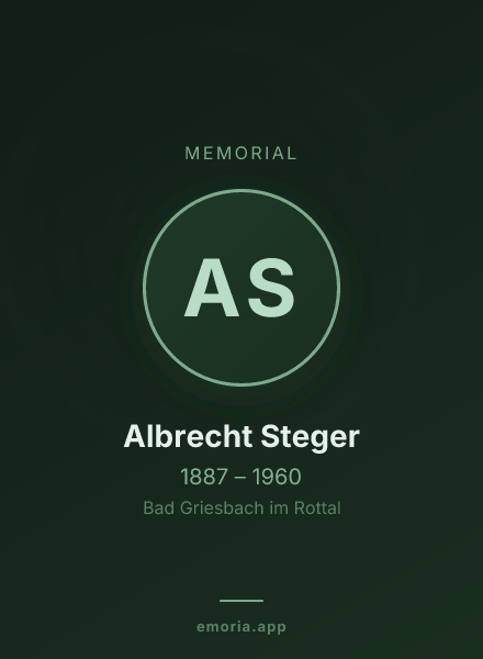 Memorial portrait of Albrecht Steger