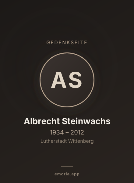 Gedenkportrait von Albrecht Steinwachs