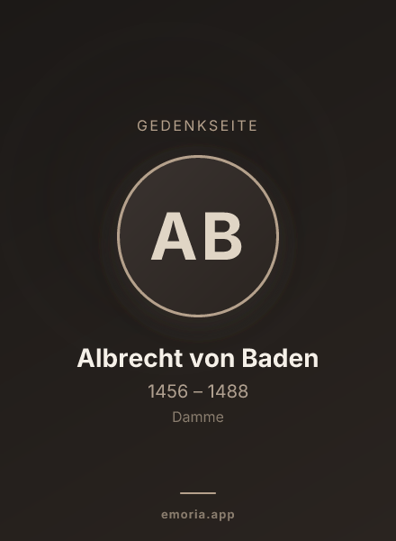 Gedenkportrait von Albrecht von Baden