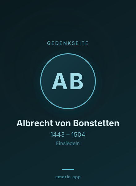 Gedenkportrait von Albrecht von Bonstetten