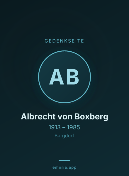 Gedenkportrait von Albrecht von Boxberg