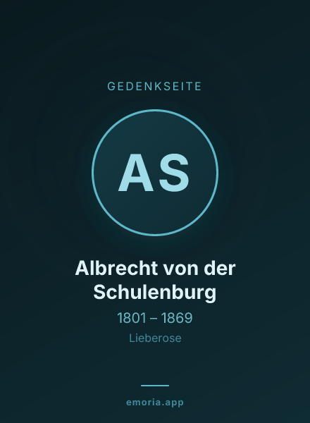 Gedenkportrait von Albrecht von der Schulenburg