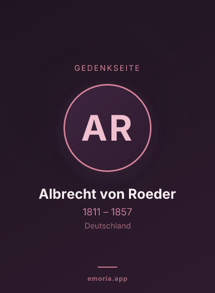 Gedenkportrait von Albrecht von Roeder