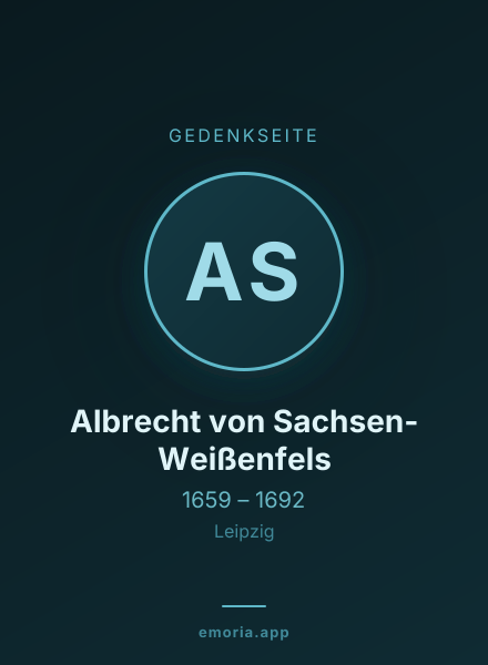 Gedenkportrait von Albrecht von Sachsen-Weißenfels