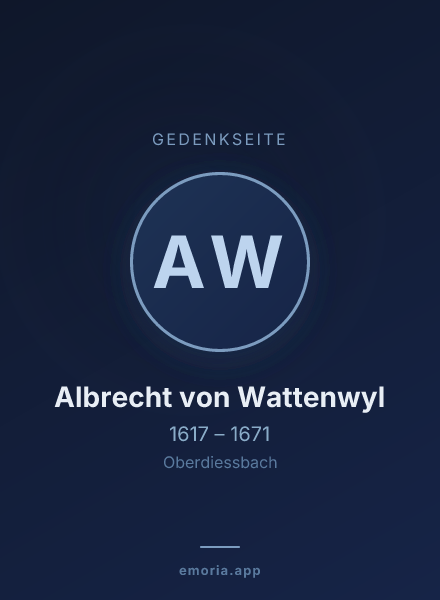 Gedenkportrait von Albrecht von Wattenwyl