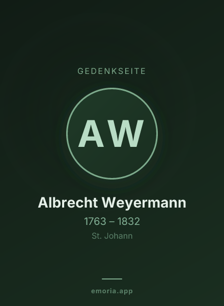 Gedenkportrait von Albrecht Weyermann