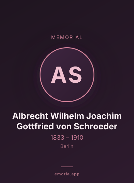 Memorial portrait of Albrecht Wilhelm Joachim Gottfried von Schroeder
