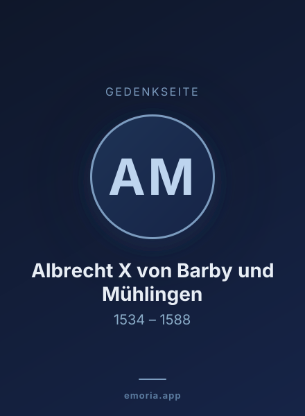 Gedenkportrait von Albrecht X von Barby und Mühlingen