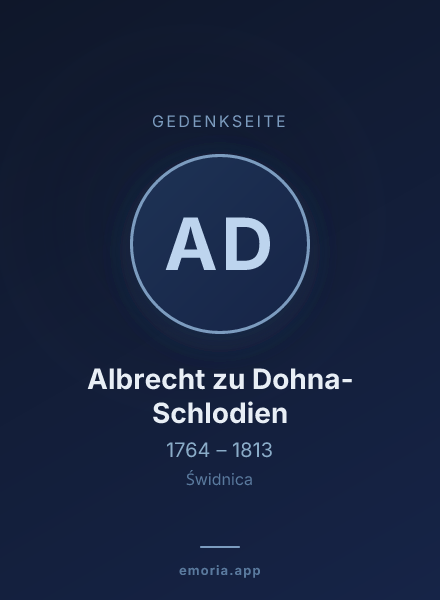 Gedenkportrait von Albrecht zu Dohna-Schlodien