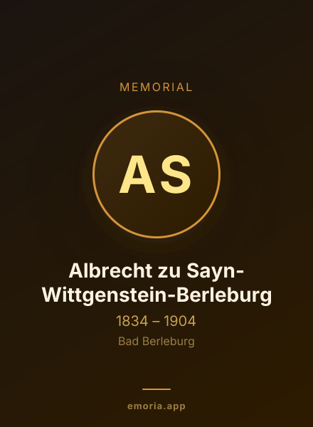 Memorial portrait of Albrecht zu Sayn-Wittgenstein-Berleburg