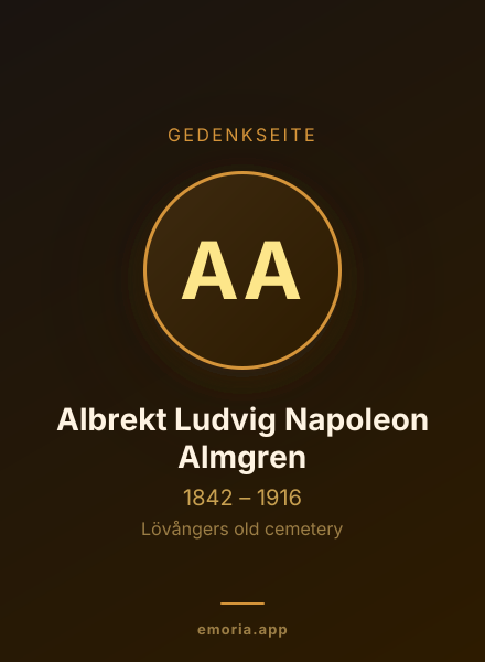 Gedenkportrait von Albrekt Ludvig Napoleon Almgren