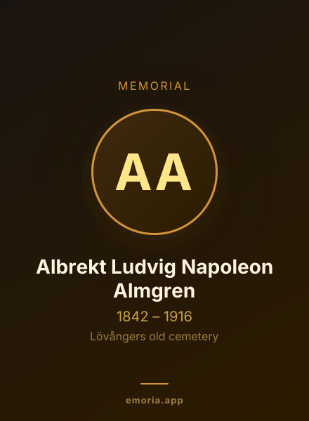 Memorial portrait of Albrekt Ludvig Napoleon Almgren