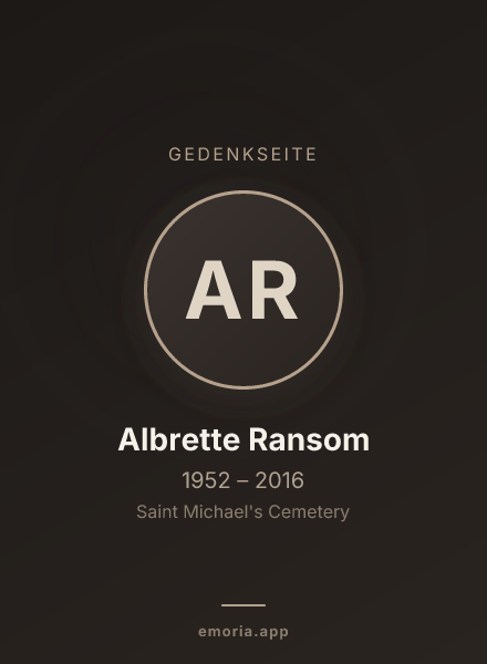 Gedenkportrait von Albrette Ransom